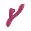 Dream Toys - Essentials Dual G-Spot. Różowy, silikonowy, profilowany wibrator ze stukającym stymulatorem łechtaczki
