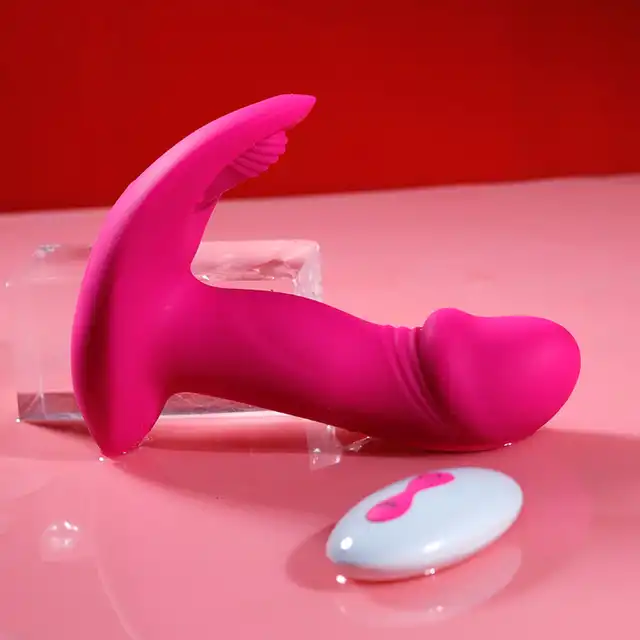 Boys Series - Flicking Wearable Vibrator. Podwójny wibrator z ruchomą główką i ruchomym języczkiem do łechtaczki, różnorodne tryby wibracji i wariacji