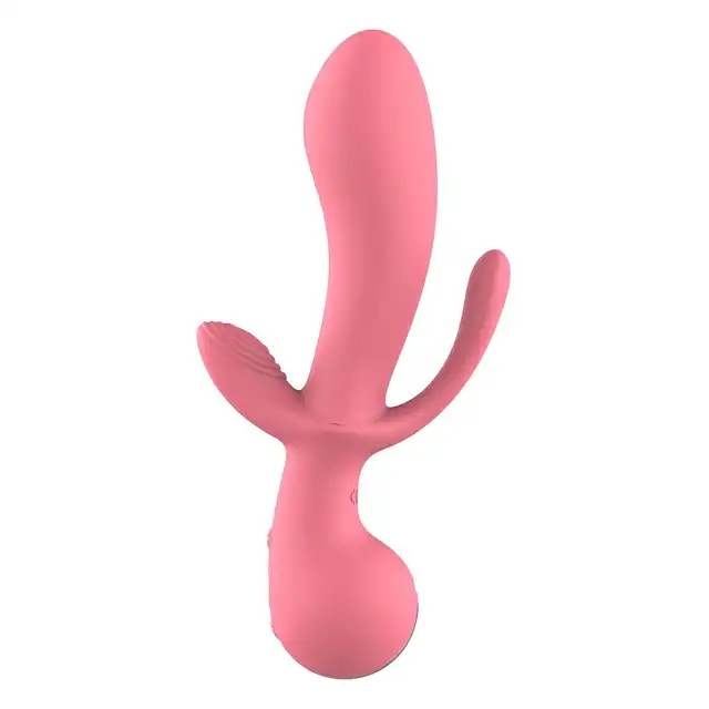 Amour – Triple Pleasure Vibe Claire. Różowy, potrójny wibrator do stymulacji waginalnej, analnej oraz łechtaczkowej