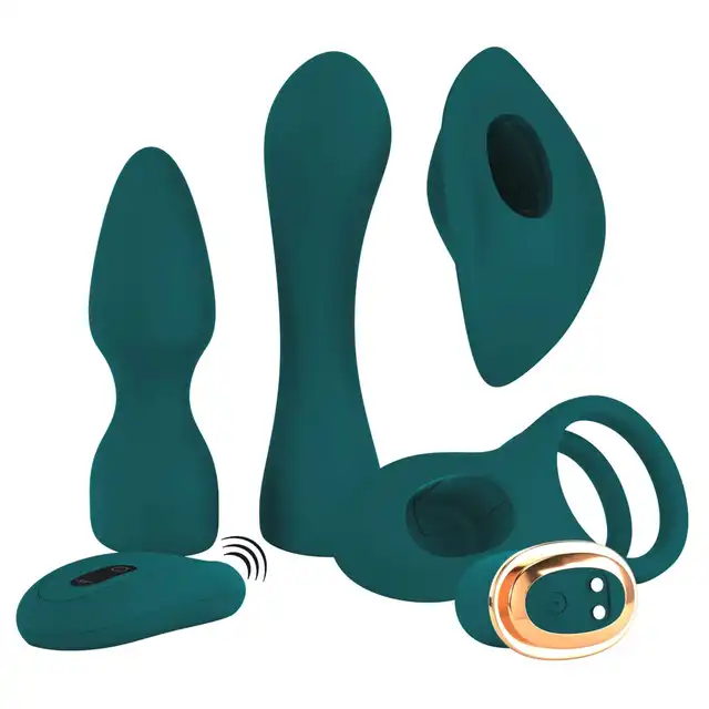 Couples Choice - Mini 4 Set. Zestaw do wszechstronnych zabaw seksualnych, zawierający różnorodne elementy wykonane z miękkiego silikonu o ergonomicznym kształcie