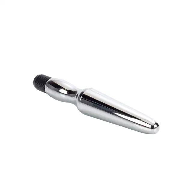 CalExotics - Waterproof Anal Probe Silver. Gładki, smukły wibrator zapewniający intensywne doznania, idealny dla miłośników analnych pieszczot