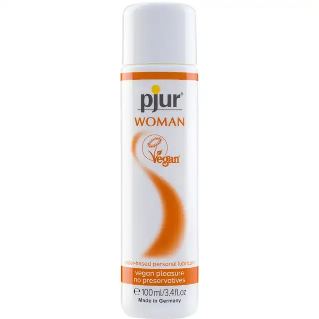 Pjur - Women Vegan Waterbased 100ml. Wegański lubrykant, formuła opracowana specjalnie dla kobiet, zawiera 100% wegańskie składniki