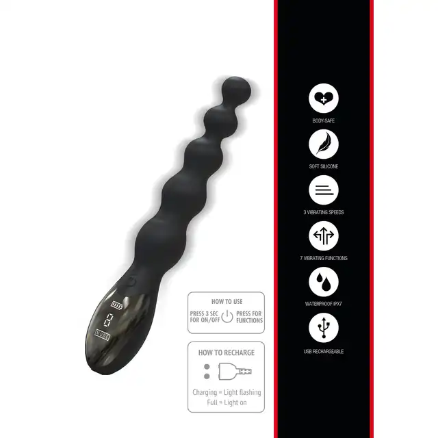 Hidden Desire - Extreme Beaded Anal Power Vibrator. Mocny wibrator analny z koralikowym designem i szerokim zakresem trybów wibracji