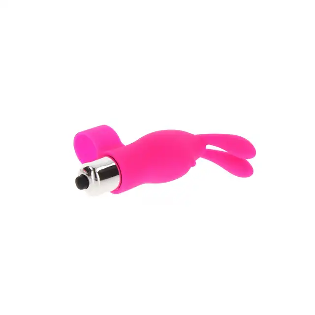 ToyJoy - Bunny Pleaser. Wibrator na palec z króliczymi uszkami, wykonany z silikonu z wibrującym bulletem, idealny do precyzyjnej stymulacji