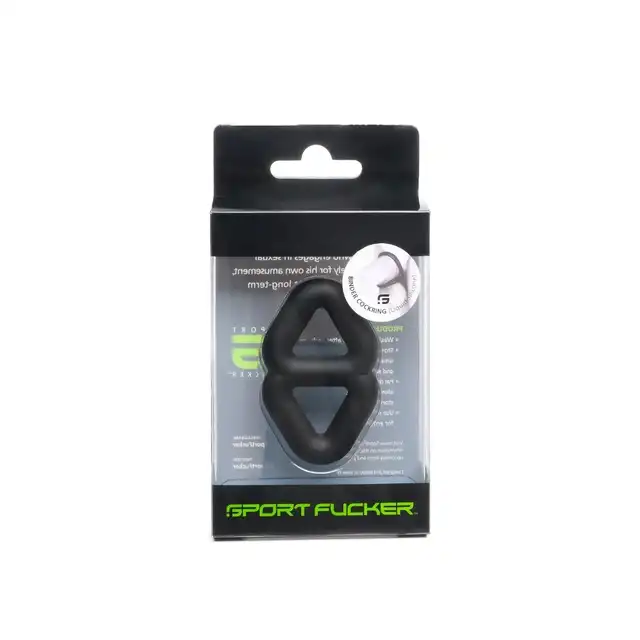 Sport Fucker - Binder Ring Black. Silikonowy podwójny pierścień, który oferuje ciaśniejsze dopasowanie, zapewniając intensywniejsze doznania