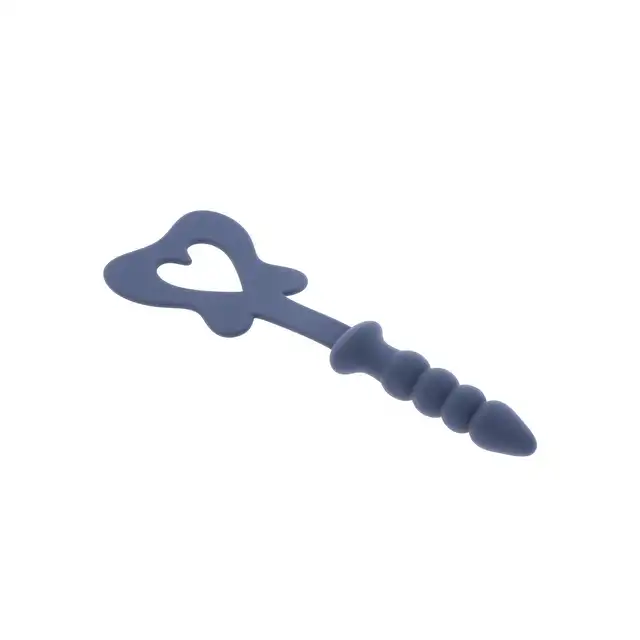 Taboom - Silicone Paddle &amp; Plug Blue. Innowacyjny, silikonowy duet, packa w kształcie motyla z koralikowym korkiem analnym, oferuje podwójną przyjemność