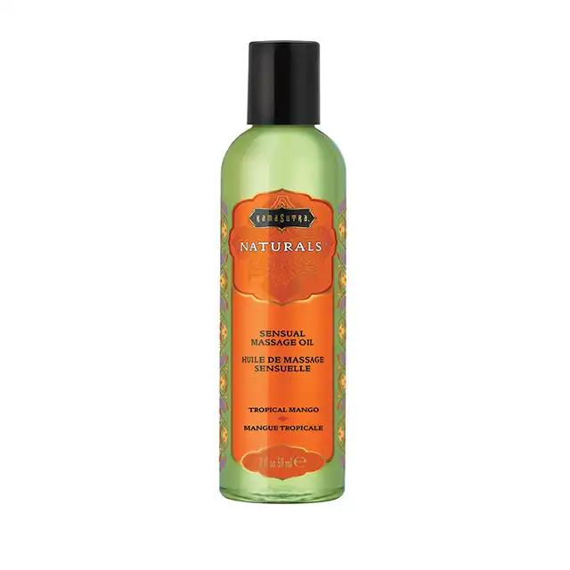 Kamasutra-  Naturals Massage Oil Tropical Mango 59 ml. Naturalny olejek do zmysłowego masażu o zapachu słodkiego mango