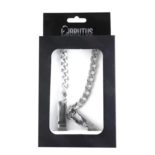 Brutus - Clothespins Nipple Clamps. Metalowe klamerki na sutki z regulowanym naciskiem, estetycznym designem i solidnym łańcuszkiem