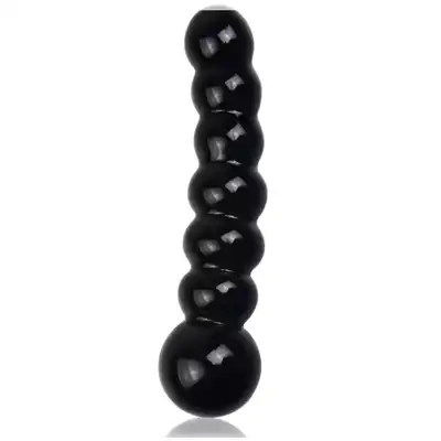 LoveToy - Glass Romance 6,8` Dildo Black. Czarne szklane dildo o stymulującym kształcie, ogrzej je lub schłodź dla dodatkowych wrażeń