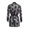 Christine - Graceful S/M. Luksusowe kimono z delikatnej koronki o kwiatowym wzorze, delikatny i zwiewny materiał podkreślający kobiecość