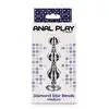ToyJoy - Diamond Star Beads M. Metalowy korek analny z trzema stymulacyjnymi koralikami i podstawą ozdobioną srebrnym klejnotem