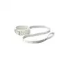 Blaze - Elite Collar And Lash White. Elegancki biały zestaw obroży i smyczy z regulowaną obrożą i złotymi detalami, idealny do stylowych zabaw BDSM