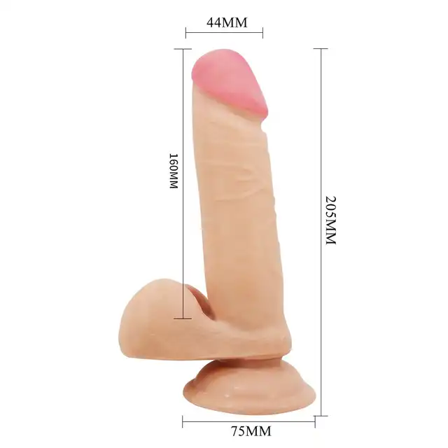 Pretty Love - Sliding Skin 8.1". Dildo o miękkiej i ruchomej skórze, elastyczny trzon z mocną przyssawką
