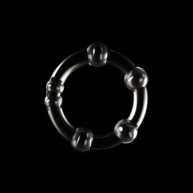 LoveToy - Power Plus Triple Beaded Ring Set Transparent. Zestaw elastycznych pierścieni erekcyjnych, zapewniają mocną i długą erekcję