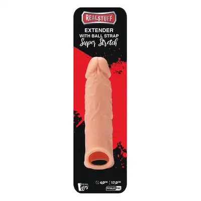 Realstuff - Extender With Ball Strap 6,5'. Realistyczna przedłużka na penisa, zwiększenie rozmiaru i poprawienie doświadczeń intymnych