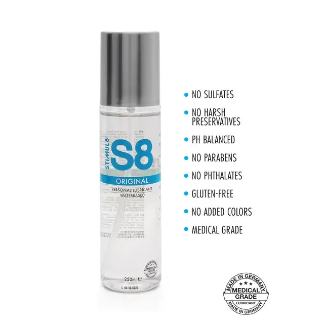 S8 - Original Personal Lubricant Waterbased 250ml. Bezpieczny i delikatny lubrykant na bazie wody, duże opakowanie
