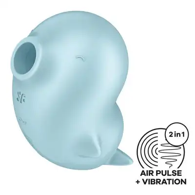 Satisfyer - Sassy Seal Blue. Wibrator incognito z falami ciśnienia i wibracjami, kształt uroczej foczki