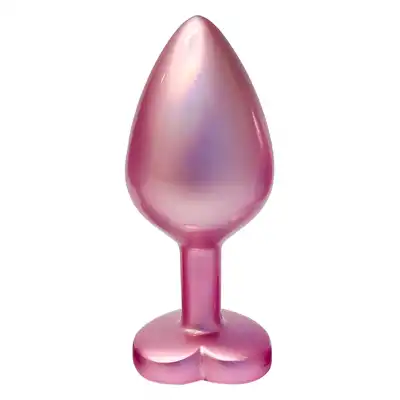 Dream Toys - Gleaming Love Pearl Pink Plug Medium. Różowy elegancki korek analny z kryształkiem w kształcie serca