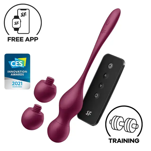 Satisfyer - Love Birds Vary Connect App. Wibrujące kulki gejszy z wymiennymi końcówkami