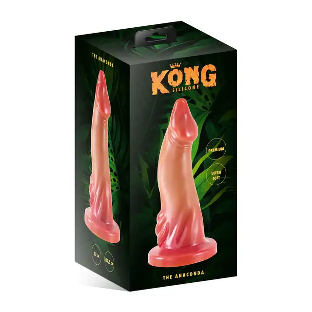 Kong Silicone - The Anaconda. Niesamowite dildo w kształcie penisa anakondy. Doskonała frajda i intensywne wrażenia także dla początkujących. 22 cm długości