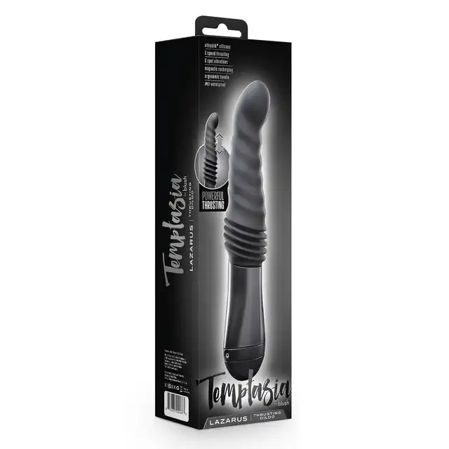 Temptasia - Lazarus Thrusting Dildo Black. Ruchome dildo o intensywnym ruchu posuwistym, optymalna stymulacja i przyjemność