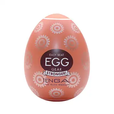 Tenga - Egg Gear. Kieszonkowy masturbator jajeczko z wypustkami imitujące koła zębate, intensywna stymulacja