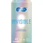 Durex - Invisible Superthin 10szt. Super cienkie prezerwatywy stworzone dla większej bliskości, zwiększ doznania ze stosunku