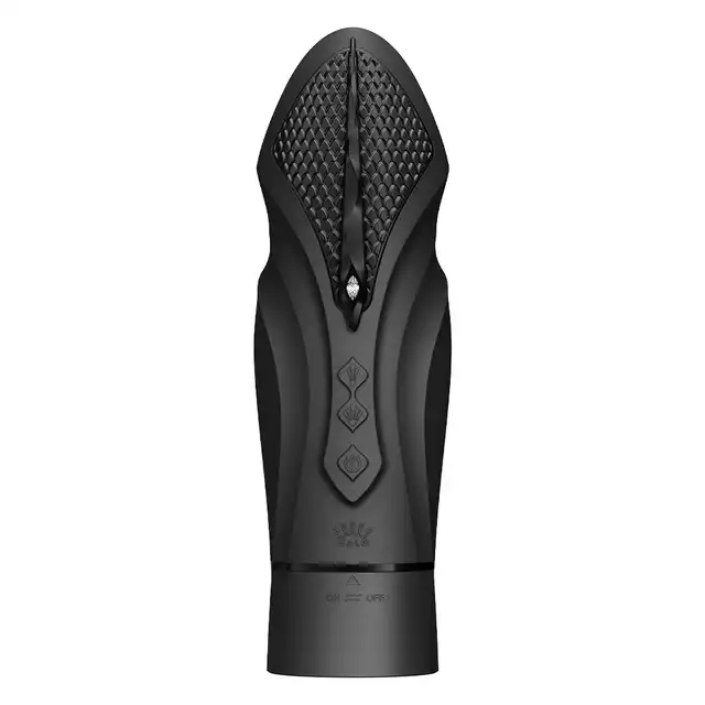 Zalo - Sesh Black. Ruchomy wibrator podgrzewany, z wymiennymi końcówkami i pilotem, inspirowany egipską wężową boginią