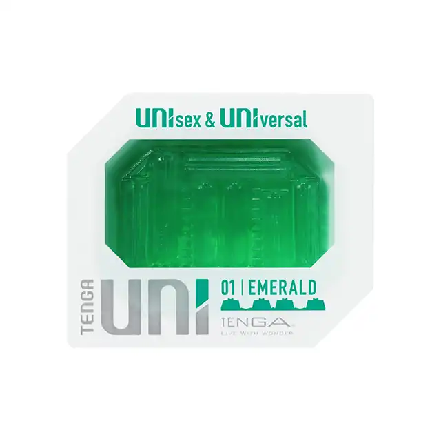 Tenga - Uni Emerald Sleeve. Uniwersalna nakładka stymulująca do łechtaczki i penisa, produkt unisex