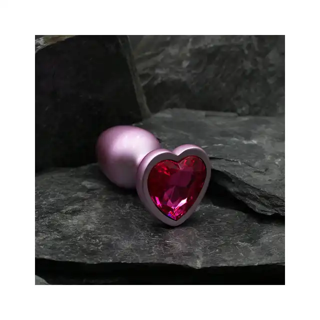 Dream Toys - Gleaming Love Pearl Pink Plug Small. Różowy elegancki korek analny o niedużym rozmiarze z kryształkiem w kształcie serca