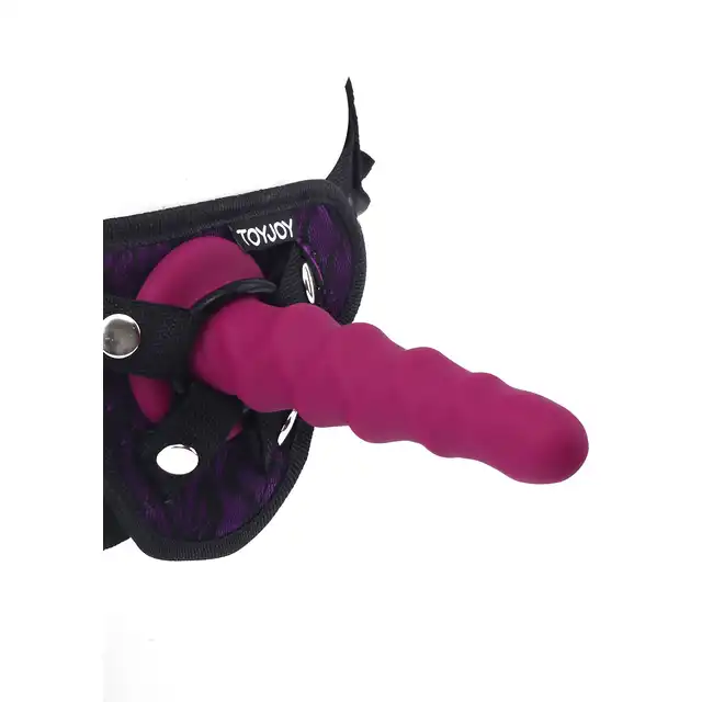Get Real - Ribbed Dong 6'. Dildo z wypustkami na trzonie i mocną podstawą z przyssawką, wykonany z bezpiecznego silikonu premium
