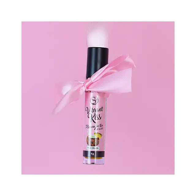 Secret Play - Lip Gloss Vibrant Kiss Pina Colada. Stymulujący błyszczyk o orzeźwiającym smaku Pinacolady, fale wibracyjne wywołujące mrowienie, pobudź zmysły i zwiększ przyjemność