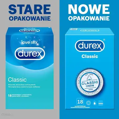Durex - Classic 18szt. Duże opakowanie klasycznych i niezastąpionych prezerwatyw, zapewniają naturalne doznania