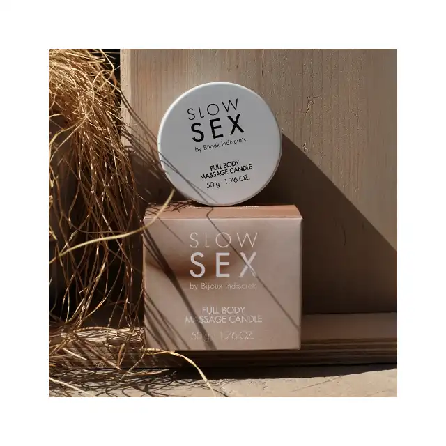 Slow Sex - Massage Candle 50g. Odżywcza świeczka do masażu, luksusowy masaż całego ciała, wykorzystując naturalne składniki i przyjemną temperaturę