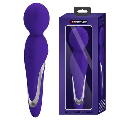 Pretty Love - Walter Purple. Fioletowy potężny podwójny wibrator magiczna różdżka do intensywnego masażu całego ciała
