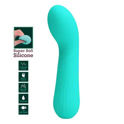 Pretty Love - Faun Green. Silikonowy wibrator punktu G o aksamitnej teksturze i zakrzywionej konstrukcji, oferujący wiele funkcji wibracji i elastyczność