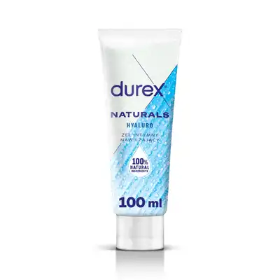 Durex - Naturals Hyaluro 100ml. Wodny żel intymny wzbogacony o kwas hialuronowy, długotrwały efekt nawilżający