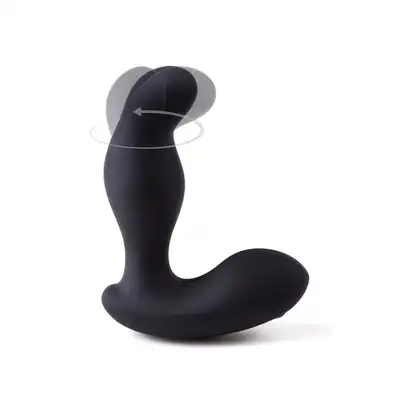 Virgite - Rotating Prostate Massager Silikonowy, czarny masażer prostaty z efektem obrotowym, zdalnie sterowany. Intensywna stymulacja, którą pokochasz!