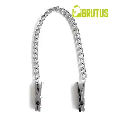 Brutus - Clothespins Nipple Clamps. Metalowe klamerki na sutki z regulowanym naciskiem, estetycznym designem i solidnym łańcuszkiem