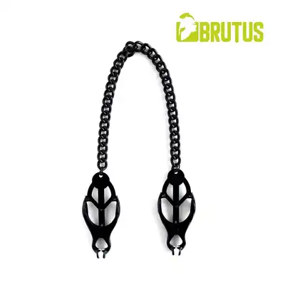 Brutus - Japanese Clover. Czarny zacisk na sutki z regulowanym naciskiem i wytrzymałym łańcuchem!