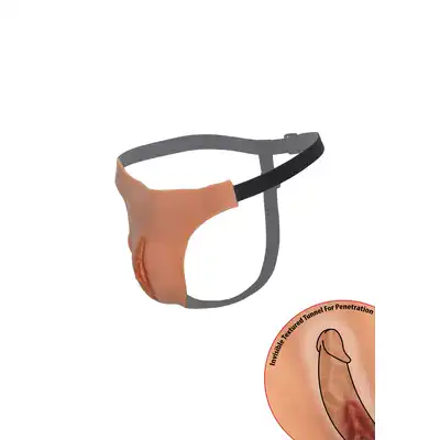 Hidden Desire - Alter Ego Adjustable Open Vagina String. Silikonowe stringi z otwartą i realistyczną pochwą, idealne dla crossdresserów