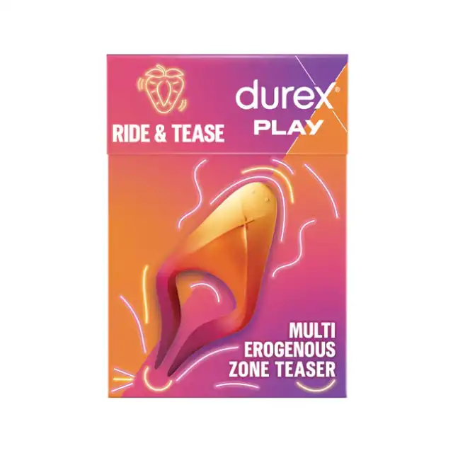 Durex Play - Ride &amp; Tease. Wielofunkcyjny stymulator stref erogennych z 2 wibrującymi końcówkami, zabawka dla niej i dla niego