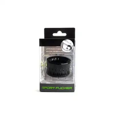 Sport Fucker - Low Stack Ring Black. Innowacyjna nakładka na jądra z odwracalnym designem, rozciągliwa