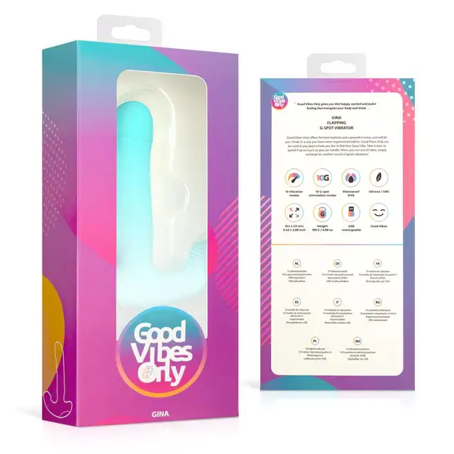Good Vibes Only - Gina Flapping. Intensywny, ruchomy wibrator punktu G z trzepoczącą końcówką, wyjątkowe doznania