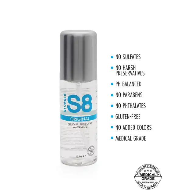 S8 - Original Personal Lubricant Waterbased 125ml. Bezpieczny i delikatny lubrykant na bazie wody, wygodne opakowanie