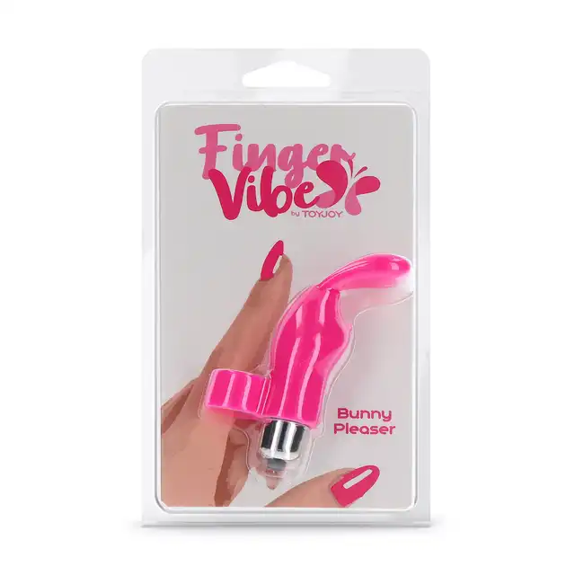 ToyJoy - Bunny Pleaser. Wibrator na palec z króliczymi uszkami, wykonany z silikonu z wibrującym bulletem, idealny do precyzyjnej stymulacji