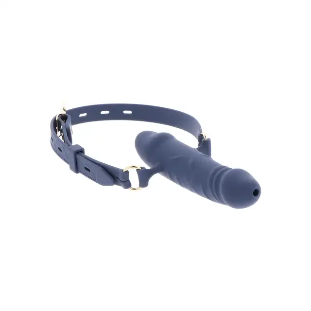 Taboom - Silicone Breathable Penis Gag. Knebel kulkowy, który zapewnia swobodne oddychanie z dildem do stymulacji partnera