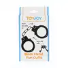 ToyJoy - Black Handcuffs. Klasyczne metalowe kajdanki w czarnym kolorze, w zestawie 2 kluczyki