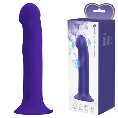 Pretty Love - Murray Youth Purple. Ultra gładki wibrator z przyssawką, wibracje w główce i na trzonie wibratora o silnej mocy