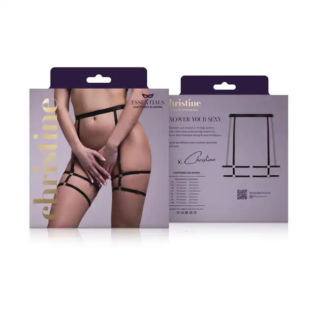 Christine - Strappy Garterbelt Blushing Black. Zmysłowy pas do pończoch, który rozbudzi wyobraźnię